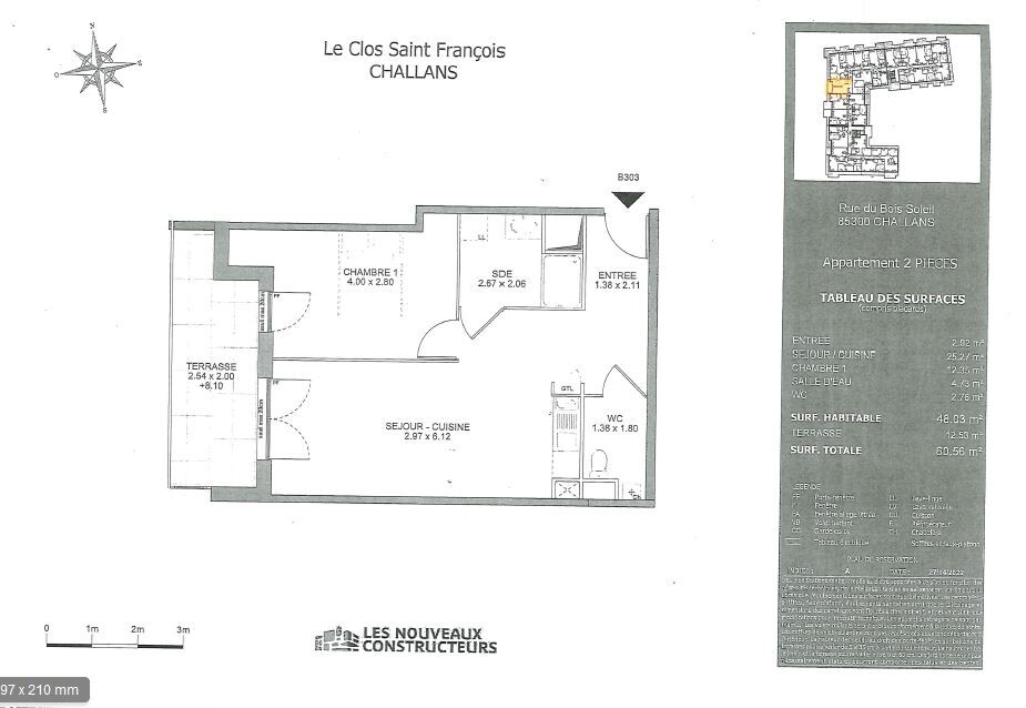 Appartement  2 pièce(s) neuf