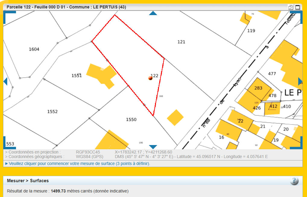 Terrain  1500 m2