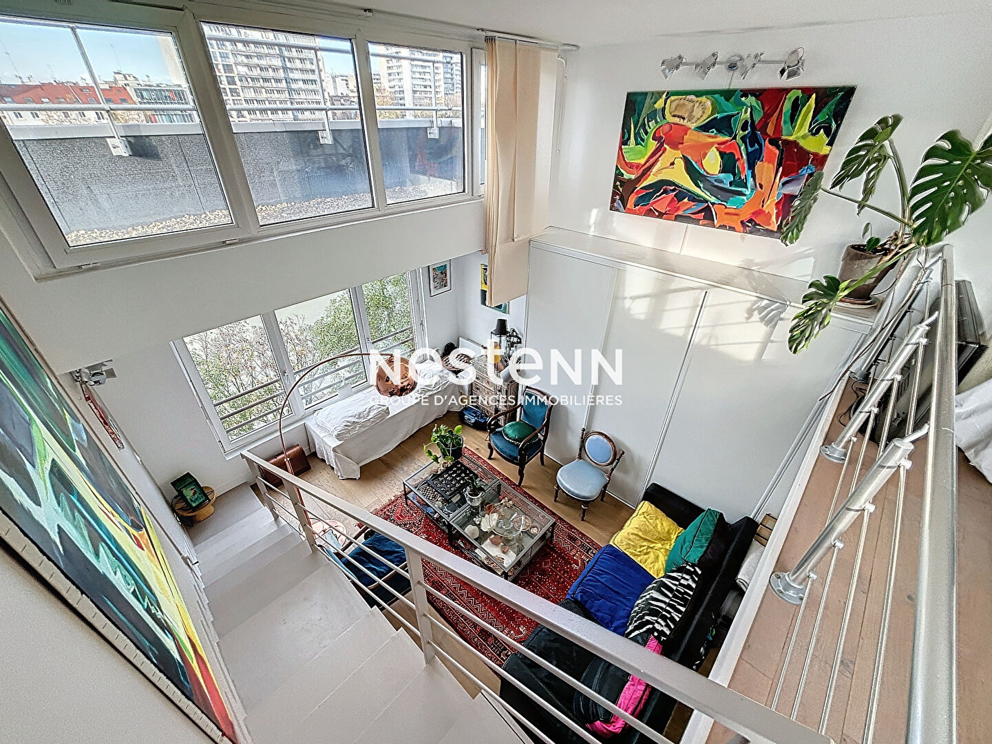 ISSY LES MOULINEAUX - ILE SAINT GERMAIN - Vente Appartement 5 pièces traversant au dernier étage avec balcons