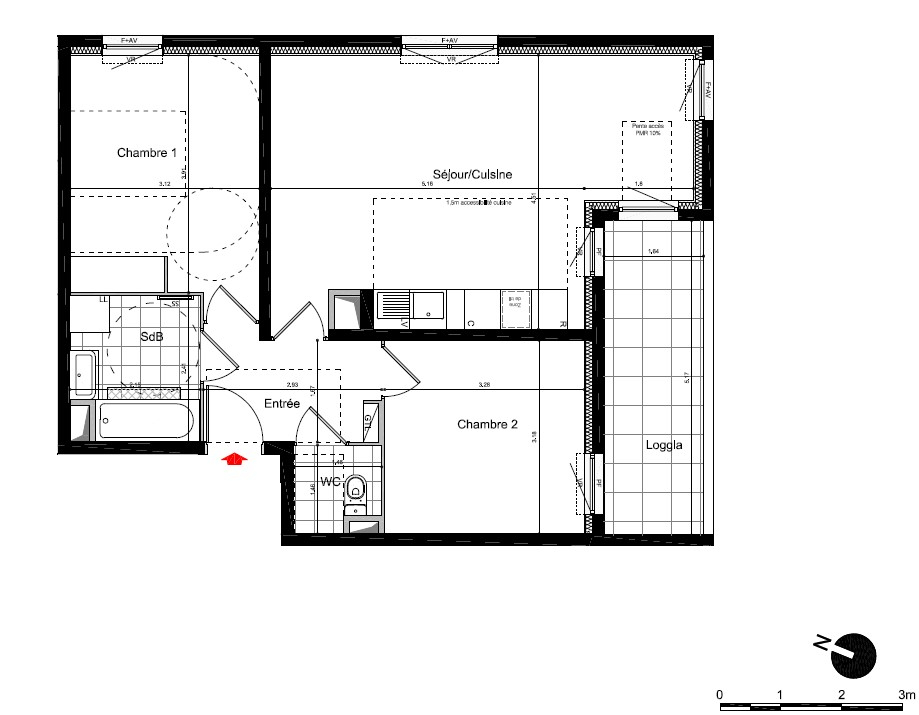 Appartement Neuilly Sur Marne 3 pièces - non meublé