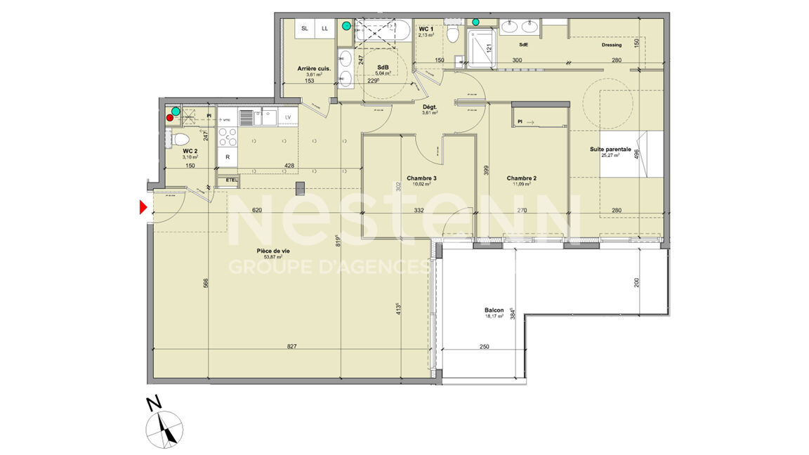 NEUF - Appartement de standing avec balcon - 4 pièces - 117m² - secteur calme et recherché - Mont Saint Aignan