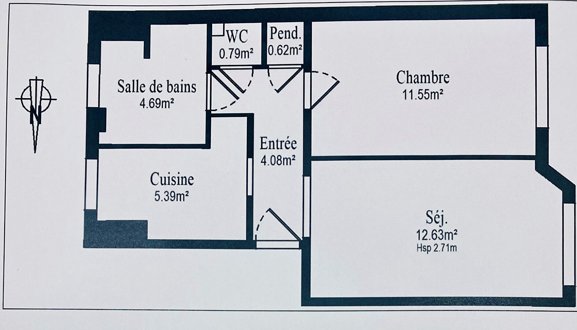 Appartement Courbevoie 2 pièces 39.75 m²  EMPLACEMENT IDEAL-COMMERCES-GARE