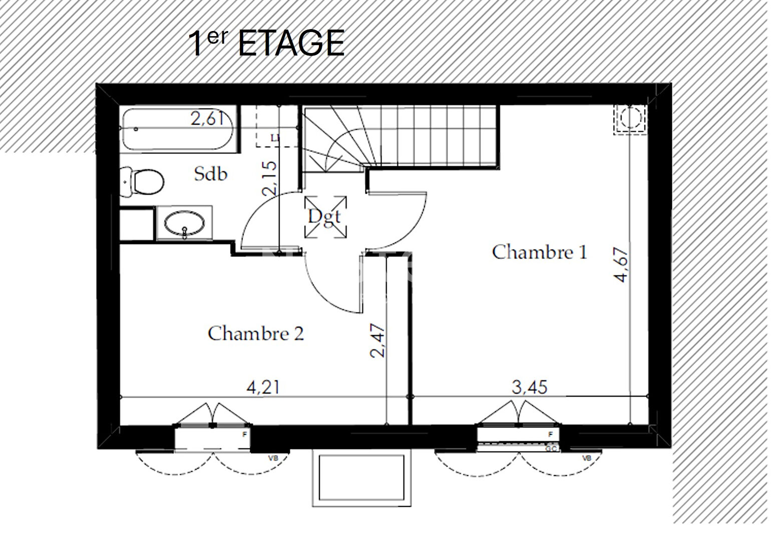 Maison Villejust 3 pièce(s) 65.4 m2, jardin et garage