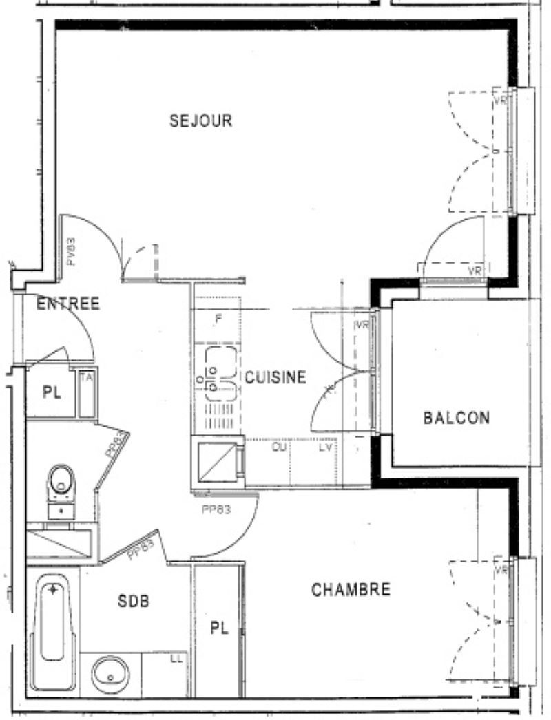 A VENDRE - Appartement Grenoble proche de la maison de retraite de Vigny MUSSET 2 pièces 46.5m2.